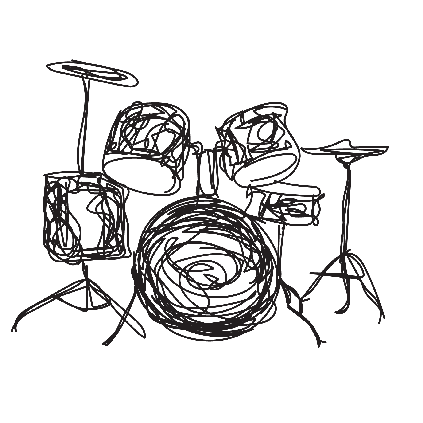 sketch of drums