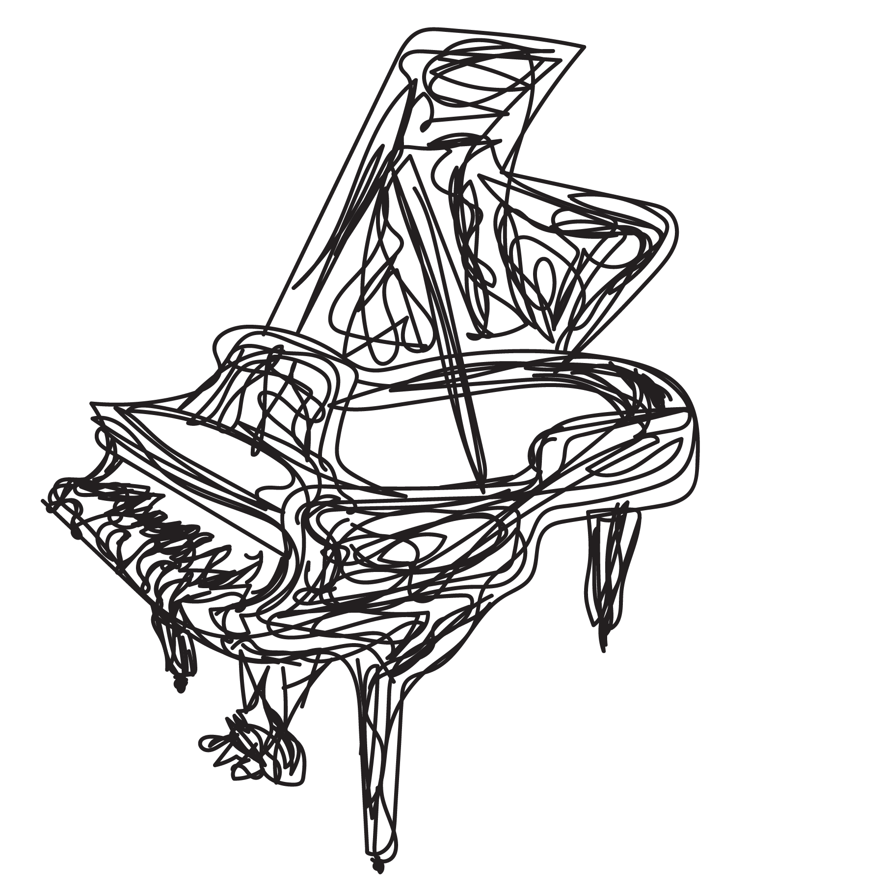 sketch of grand piano