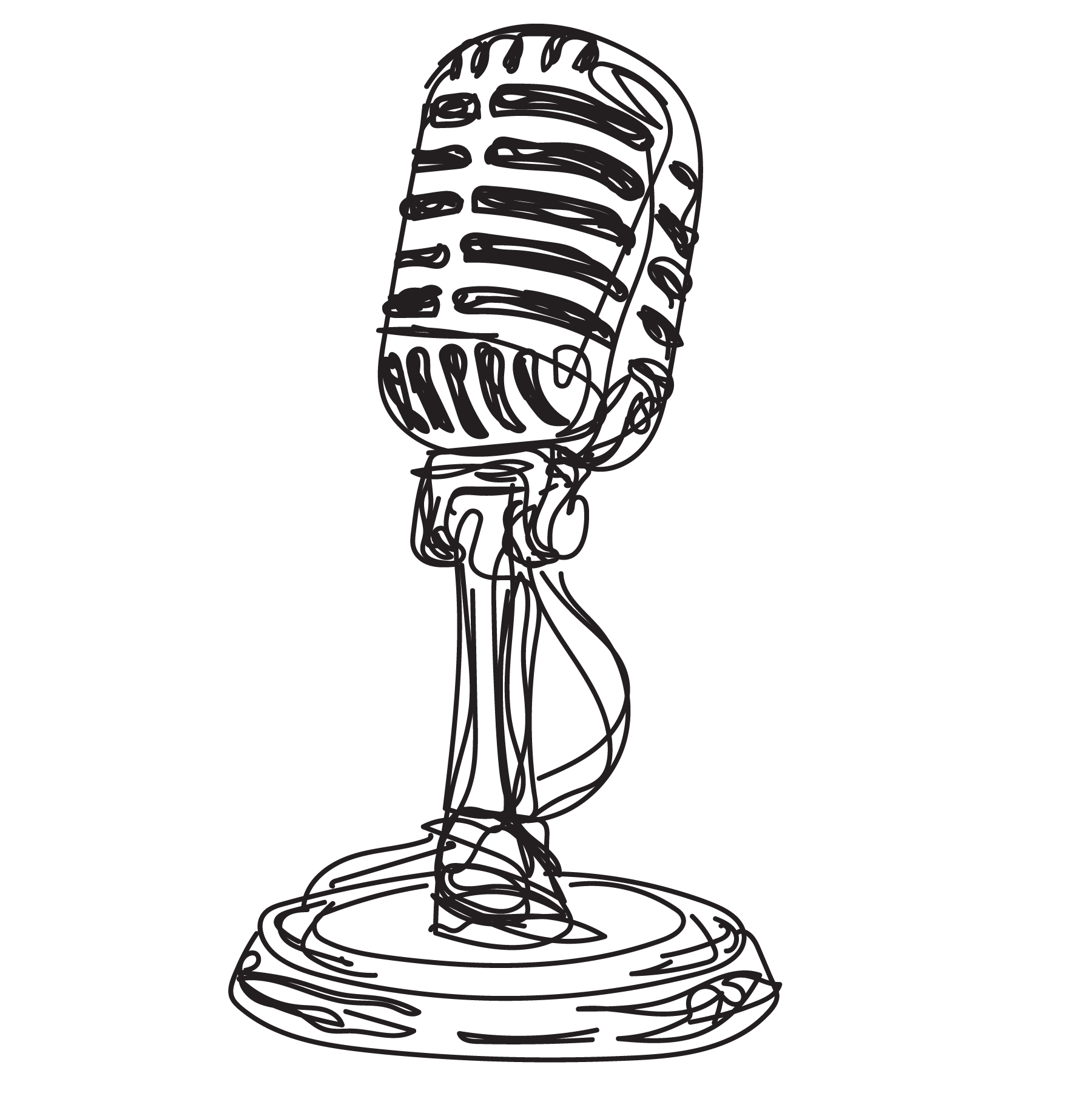 Private Lessons 7 sketch of microphone