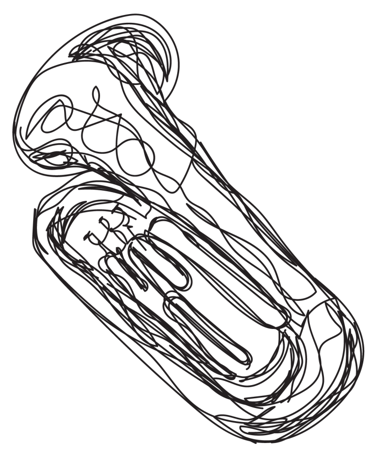 sketch of a tuba