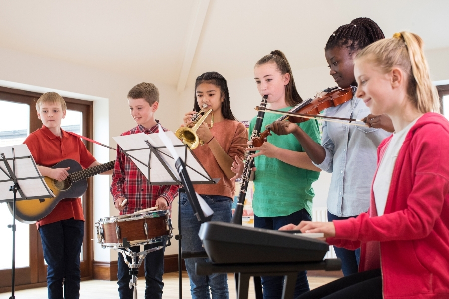 Instruments to play on sale in band